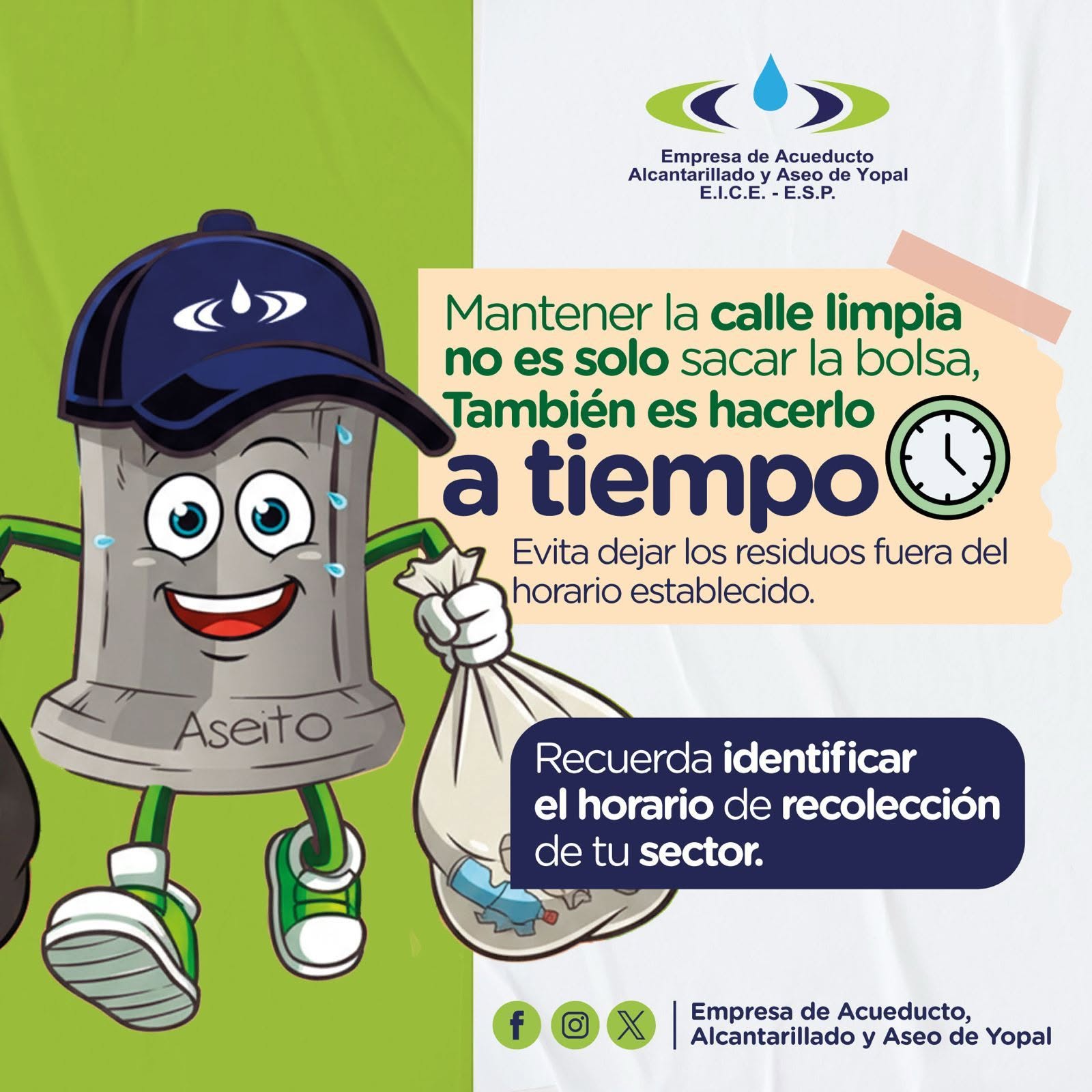 Saca tus residuos a tiempo